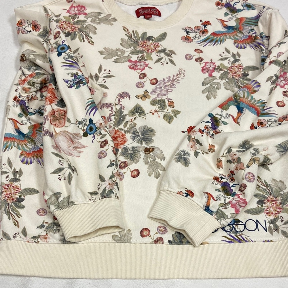 Johnny Was Floral Bird Cream Sweatshirt Size XS - Picture 14 of 15